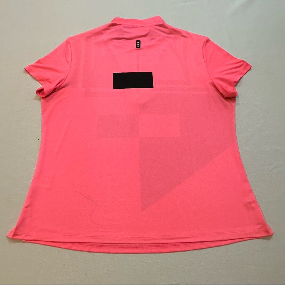 Jamie Sadock Women’s XL Pink Black Geometric Golf Top 1/4 Zip Studded Collar - Picture 8 of 16